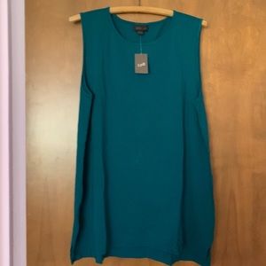 J Jill ocean teal blue sleeveless tunic L
